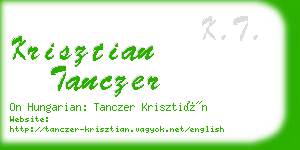krisztian tanczer business card